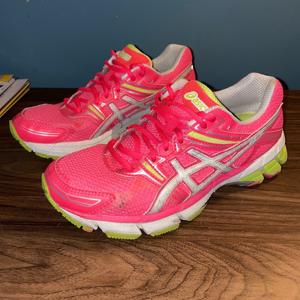 ASICS GT-1000 Hot Pink Lime running cross shoe 7